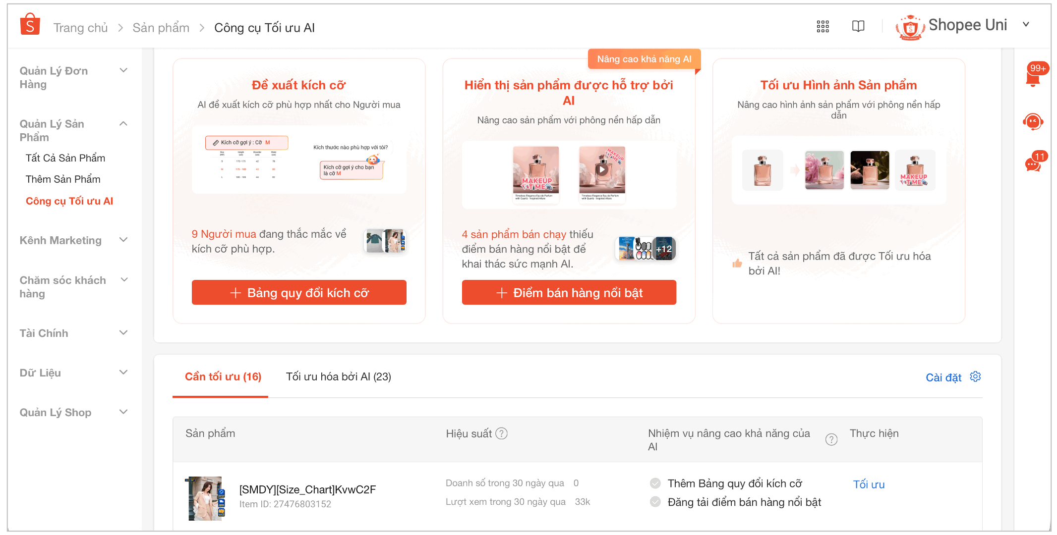 HƯỚNG DẪN NBH SỬ DỤNG CÔNG CỤ TỐI ƯU SẢN PHẨM AI TRÊN SHOPEE