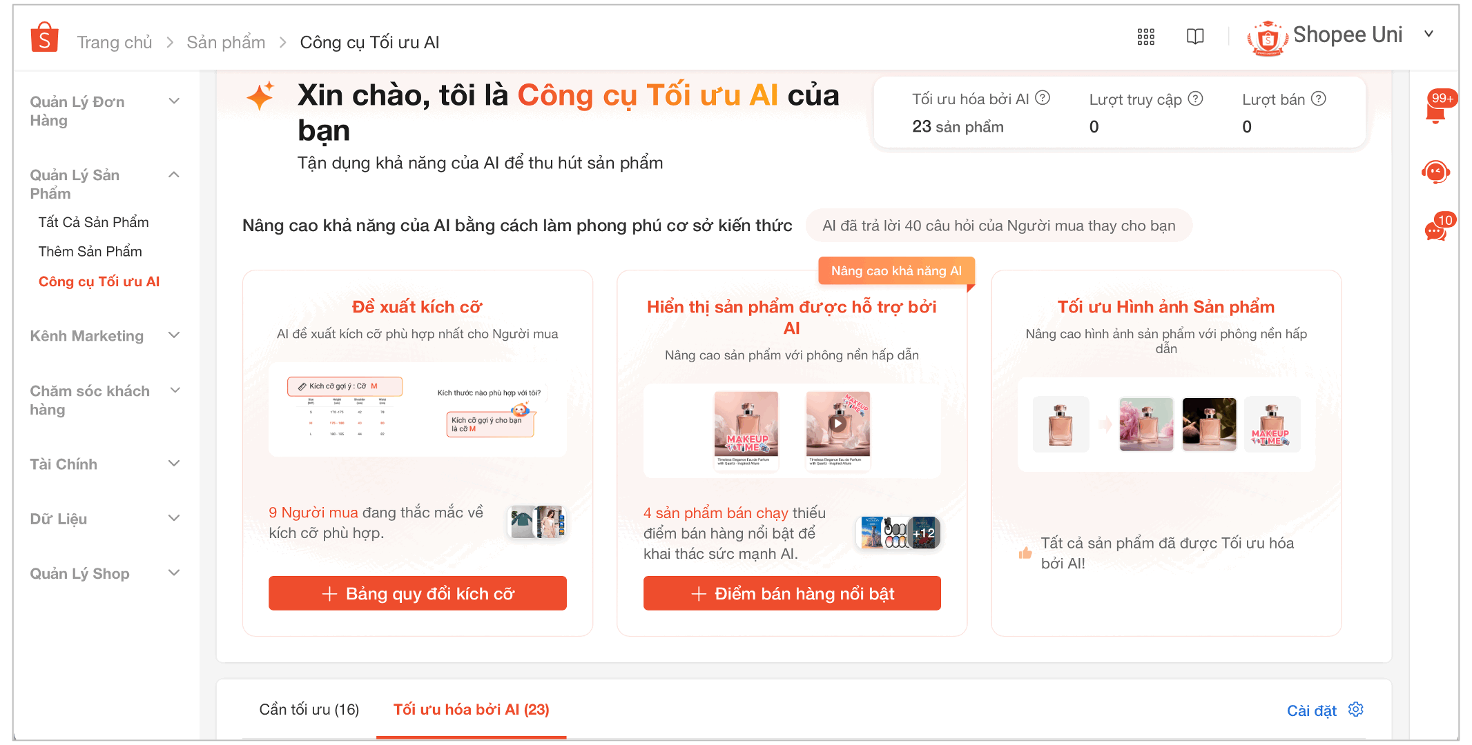 HƯỚNG DẪN NBH SỬ DỤNG CÔNG CỤ TỐI ƯU SẢN PHẨM AI TRÊN SHOPEE
